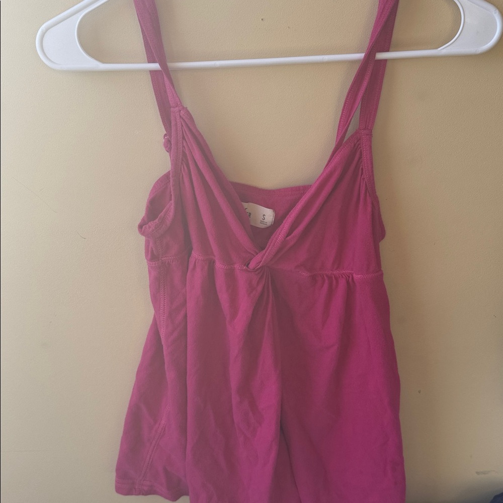 Vintage Hollister babydoll top hot pink tank top y2k size small